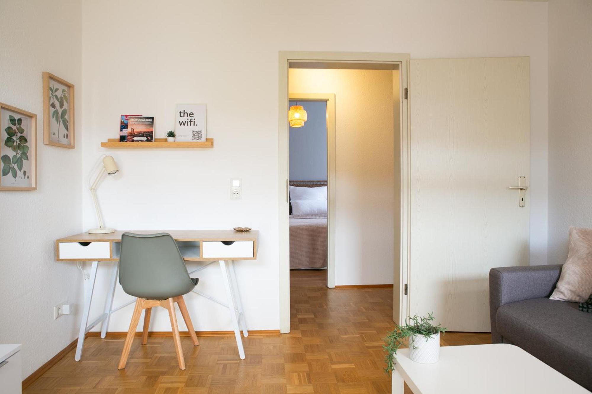 2 Zimmer, Bett Und Schlafsofa, Balkon, Waschmaschine L Apartment Leipzig
