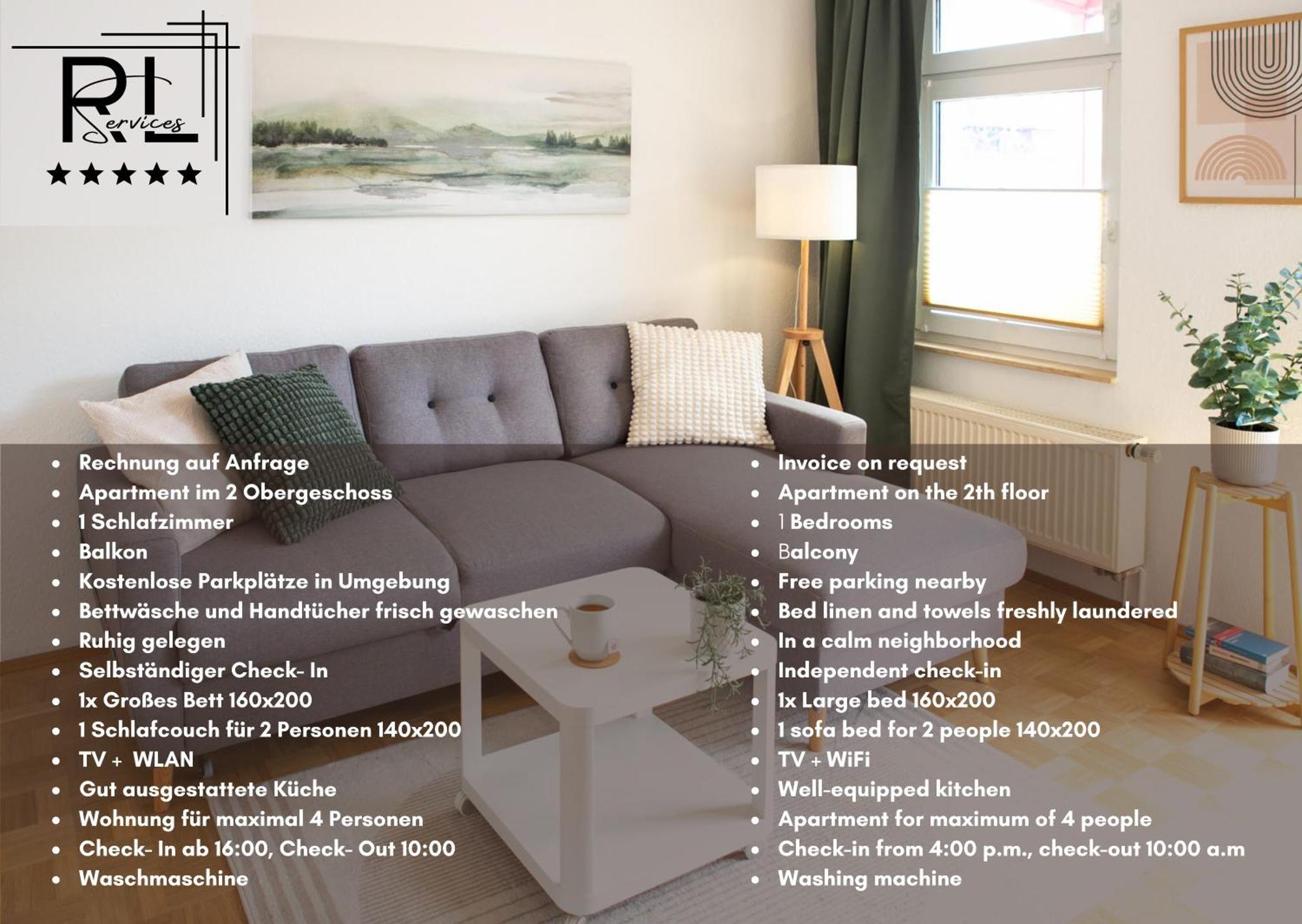 2 Zimmer, Bett Und Schlafsofa, Balkon, Waschmaschine L Apartment Leipzig